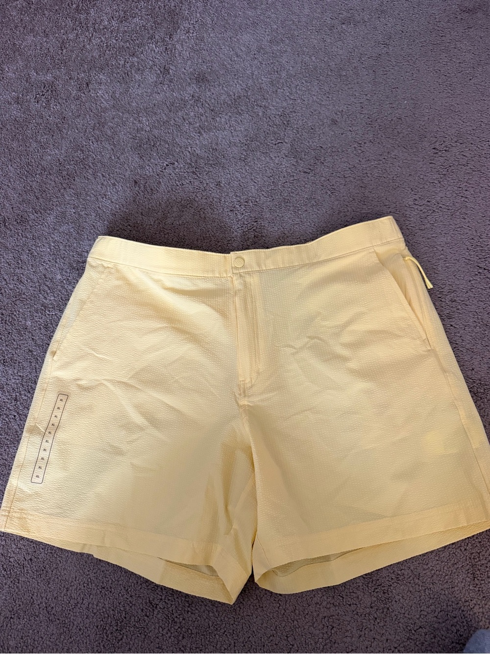 Light Yellow Textured Men’s VRST Shorts